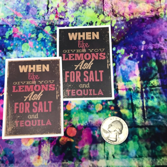 When Life Gives You Lemons Tequila Motivational Mini Poster Stickers Decor - Picture 5 of 5